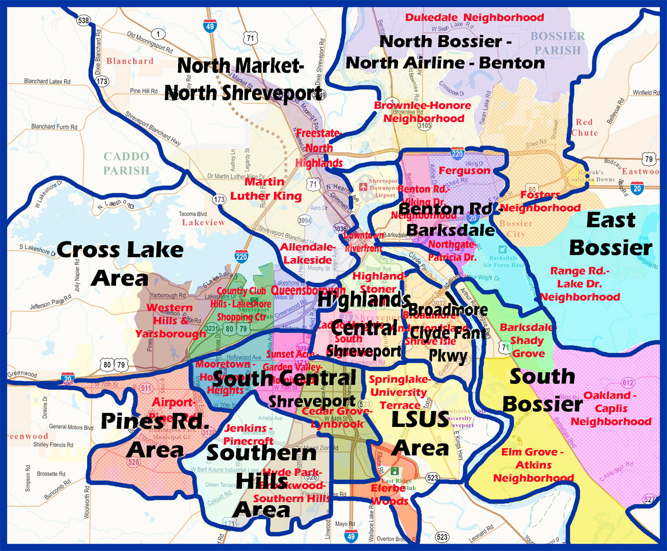 Shreveport Metro Map 