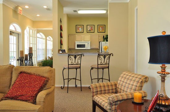 Champion Lake Apartments View From The Front Room Into the Kitchen/Hallway in Clubhouse