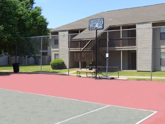Cedar Creek Apartments Red and Grey Big Basketball Court In Shreveport