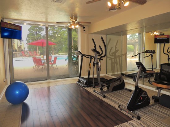 Chimney Hill Fitness Room, With Door Leading Straight to Pool