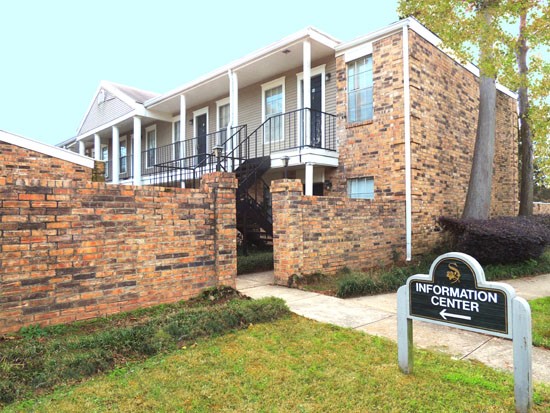 Cornerstone Apartments front sign leading into apartment complex