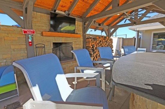Reserve of Bossier Apartments pool gazebo fireplace