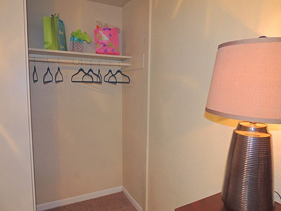 Riverbend apartments small model little closet area in bedroom
