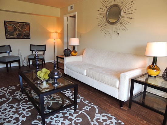 RIverbend Apartments modern looking living room with natural light