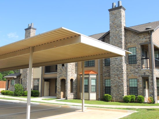 Springride Apartments covered parking area outside of apartment buildings